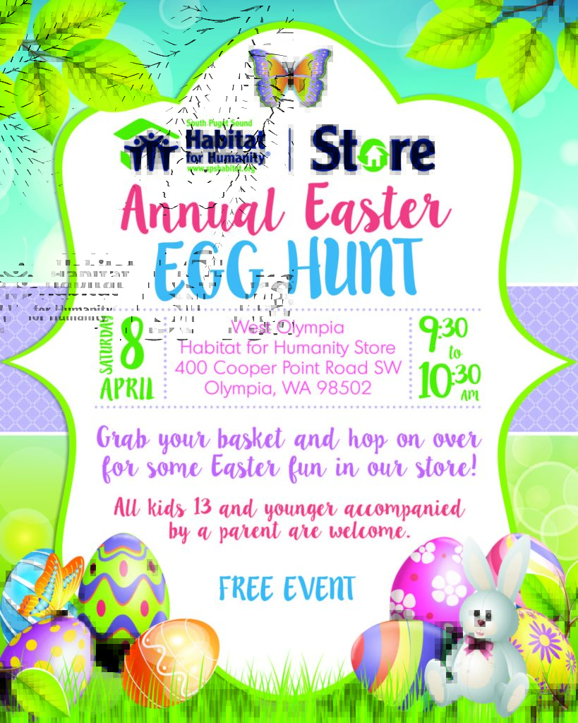 Hop on in this Saturday for Easter Egg Hunt Habitat for